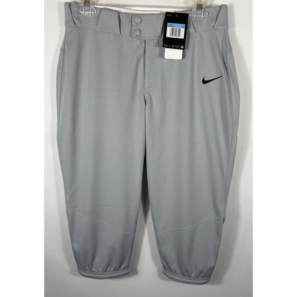 NIKE New Softball Pants Women's Medium Gray 3/4 Length Vented NWT - 492 - Picture 2 of 10